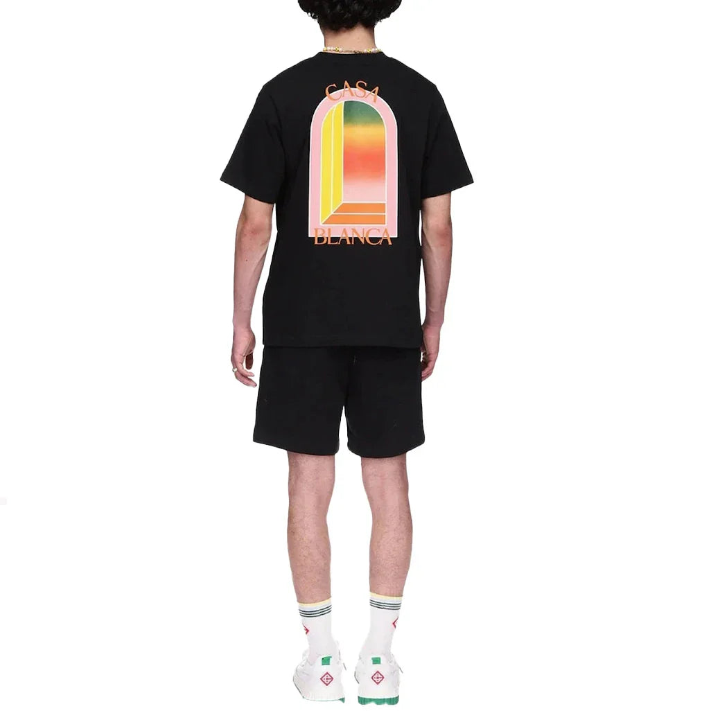 Casablanca Gradient Arch Design Black T-shirt