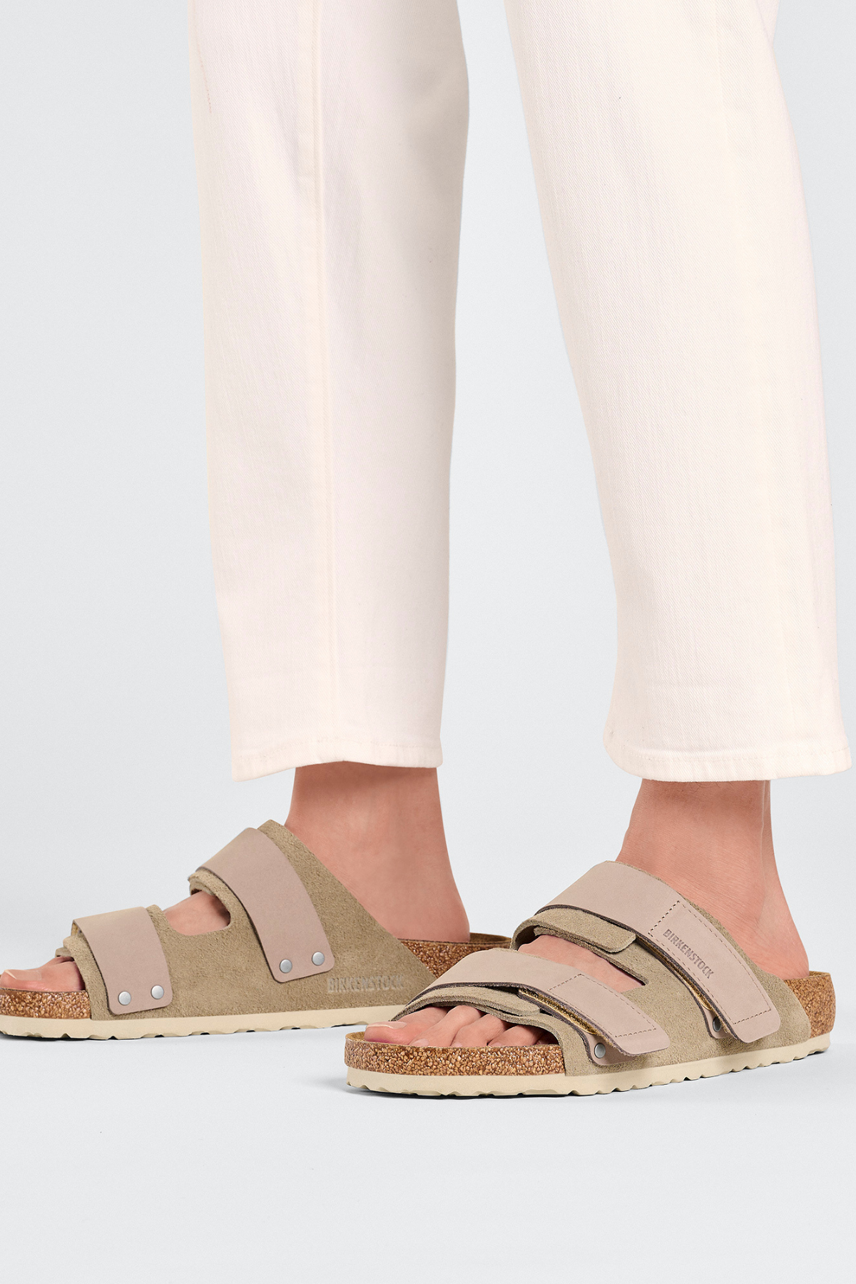 Uji Taupe Suede/nubuck Leather Narrow