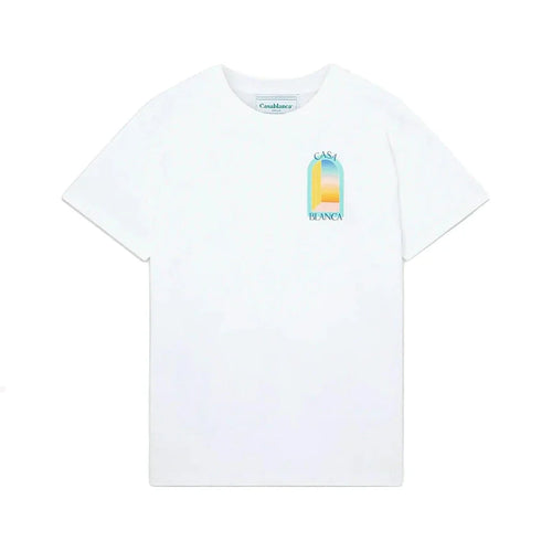 Casablanca l'arche colore blue print regular fit cotton t-shirt