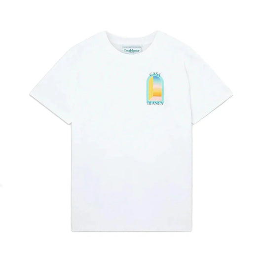 Casablanca l'arche colore blue print regular fit cotton t-shirt