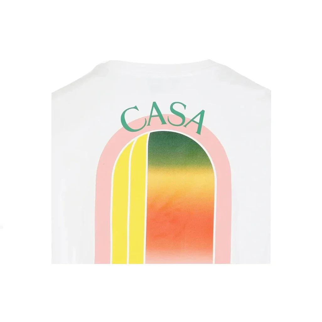 Casablanca l'arche colore coral print t-shirt cotton t-shirt