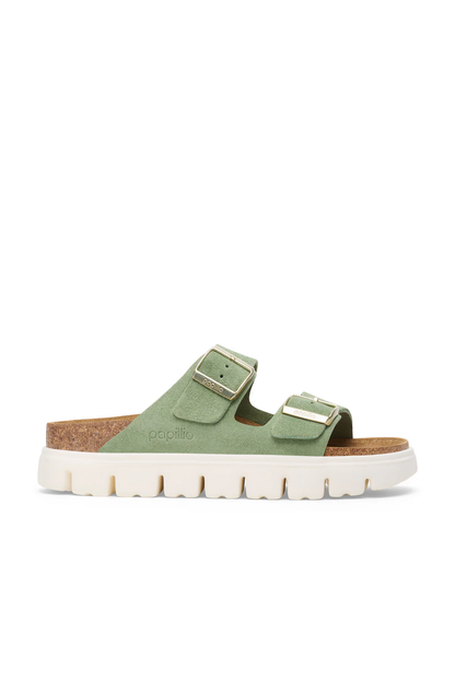 Birkenstock Arizona Chunky Green Tea Suede Leather Narrow