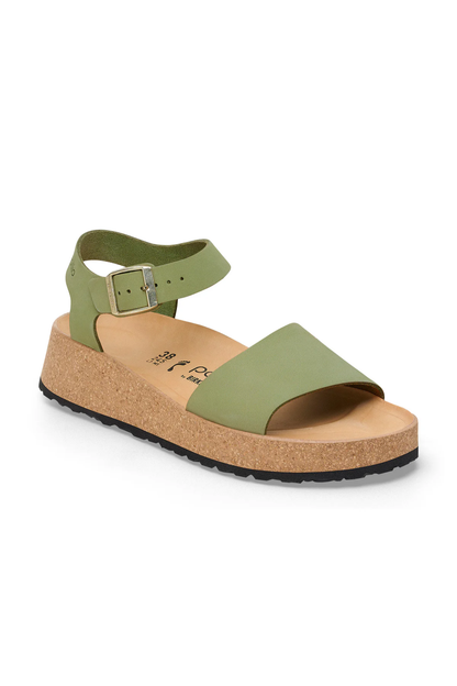 Glenda Green Tea Nubuck Leather Narrrow