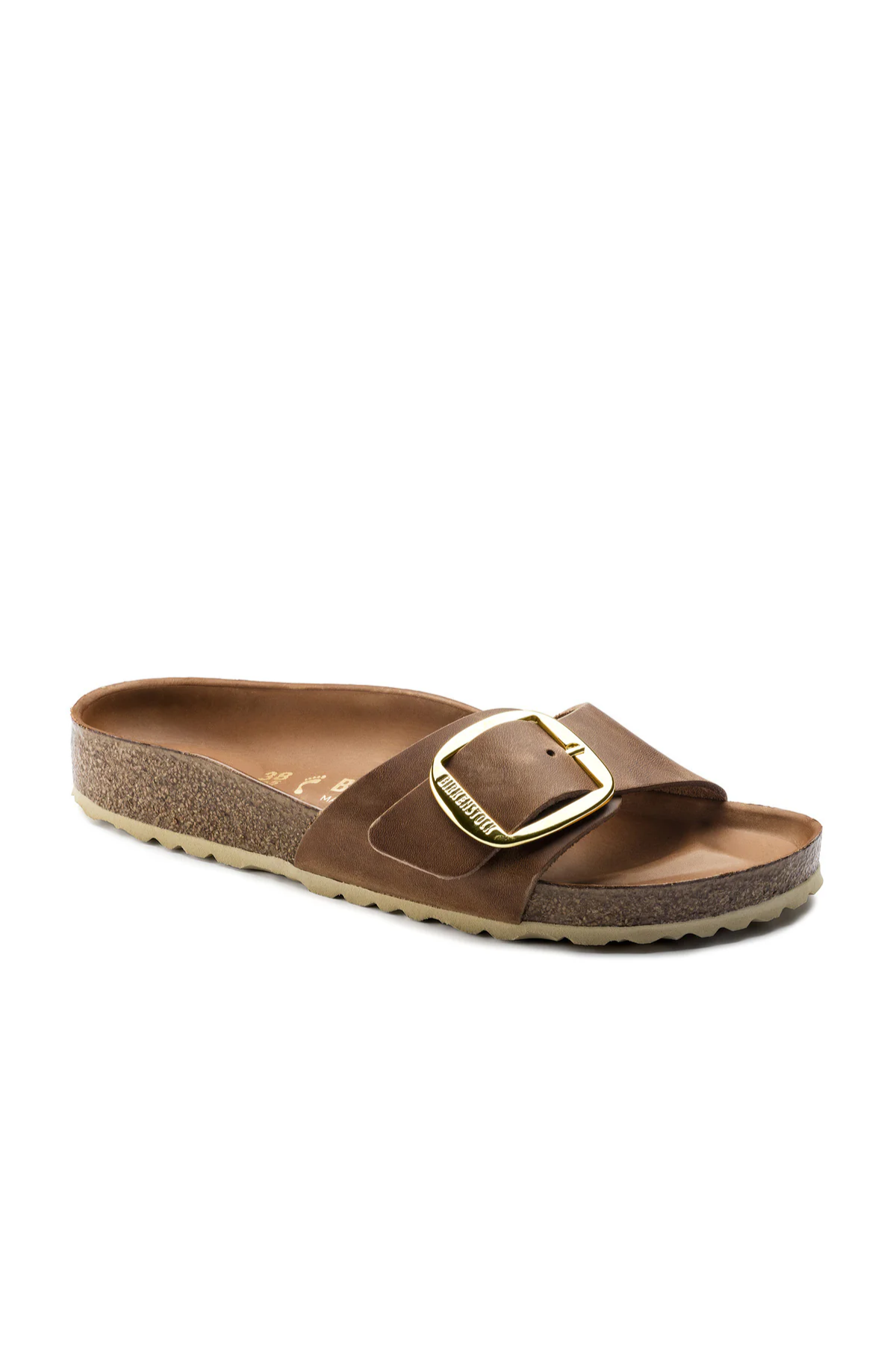 Madrid Big Buckle Cognac Oiled Leather Narrow