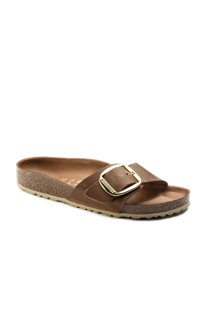 Madrid Big Buckle Cognac Oiled Leather Narrow