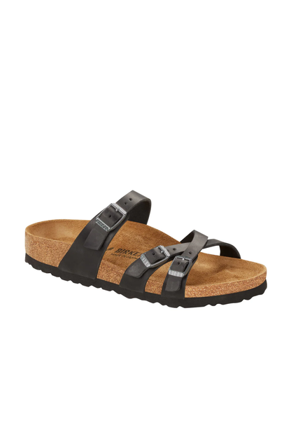 Franca Black Oiled Leather Narrow