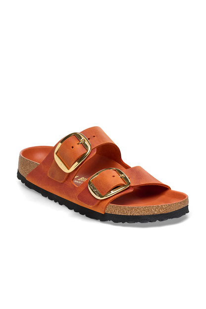 Arizona Big Buckle Burnt Orange Oiled Leather Narrow