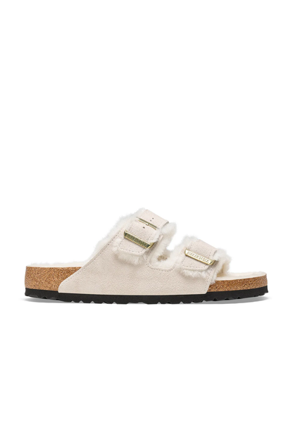Arizona Shearling Antique White Suede Leather/shearling Narrow