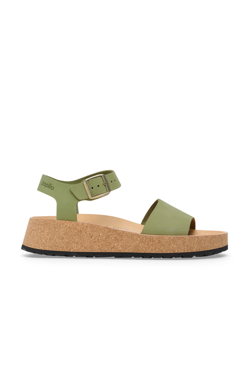 Glenda Green Tea Nubuck Leather Narrrow