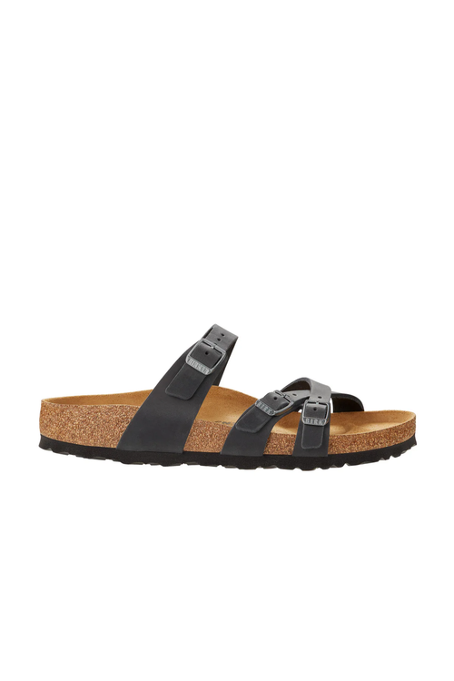 Franca Black Oiled Leather Narrow