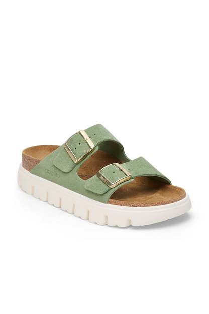Birkenstock Arizona Chunky Green Tea Suede Leather Narrow