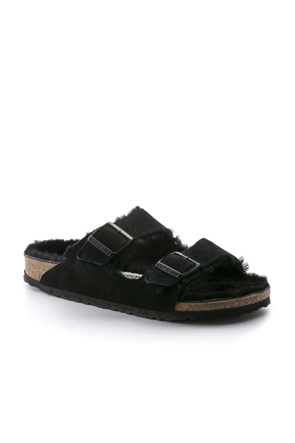 Arizona Shearling Black Suede Leather/shearling Narrow