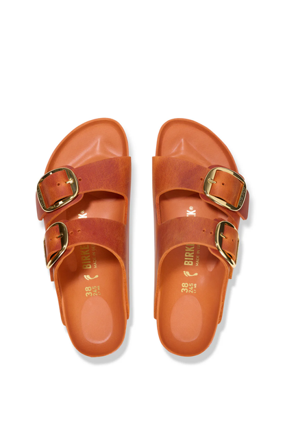 Arizona Big Buckle Burnt Orange Oiled Leather Narrow