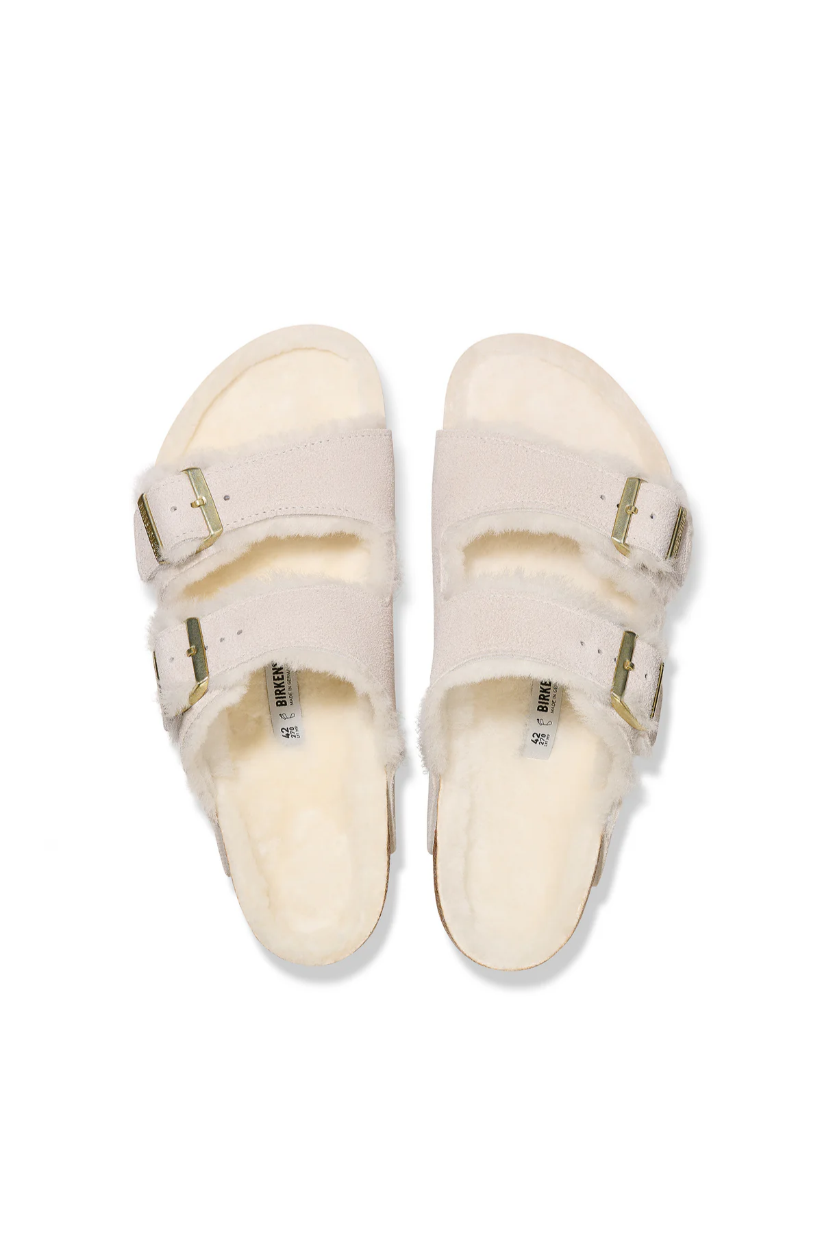 Arizona Shearling Antique White Suede Leather/shearling Narrow