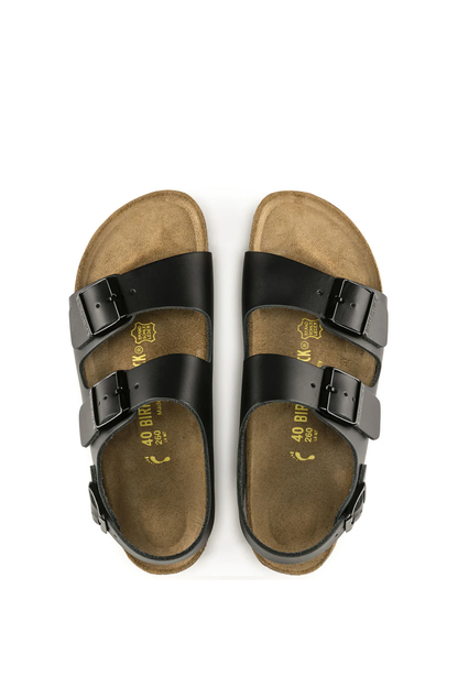 Birkenstock Milano Black Smooth Leather Narrow