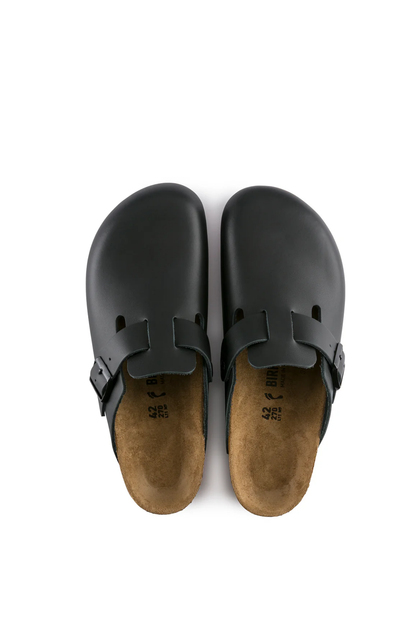 Boston Black Smooth Leather Narrow