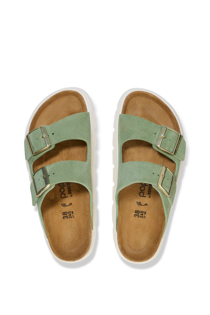 Birkenstock Arizona Chunky Green Tea Suede Leather Narrow