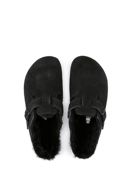 Boston Shearling Black Suede Leather/shearling Narrow