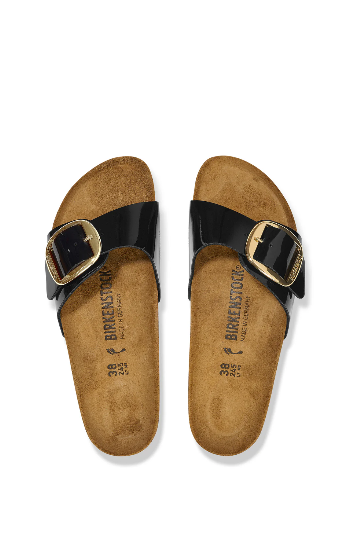 Madrid Big Buckle Patent Black/gold Birko-flor Regular
