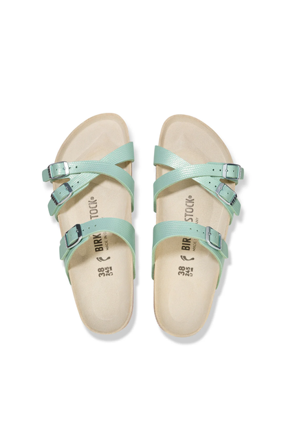 Franca Shiny Embossed Surf Green Embossed Birko-flor Narrow