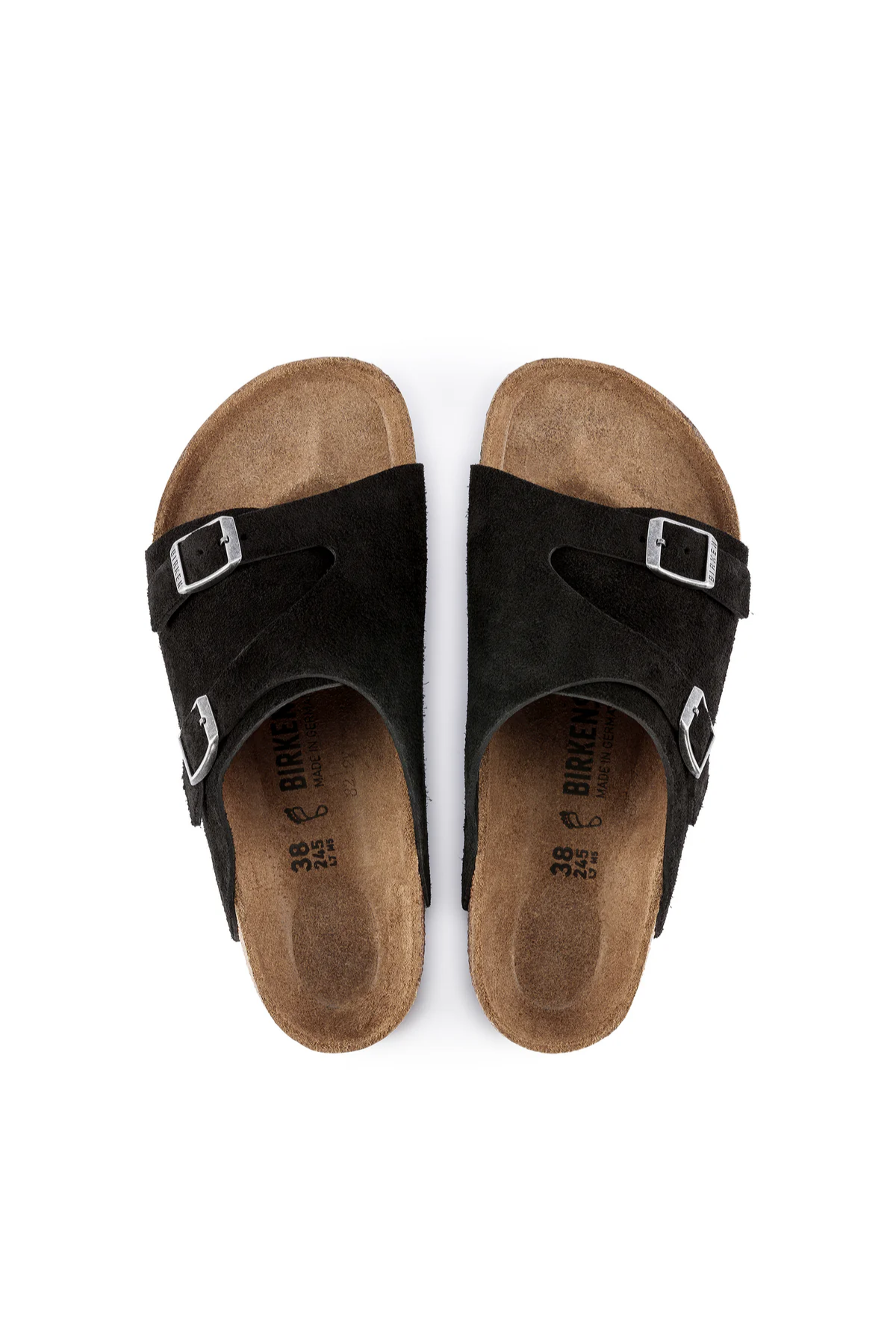 Zurich Black Suede Leather Narrow
