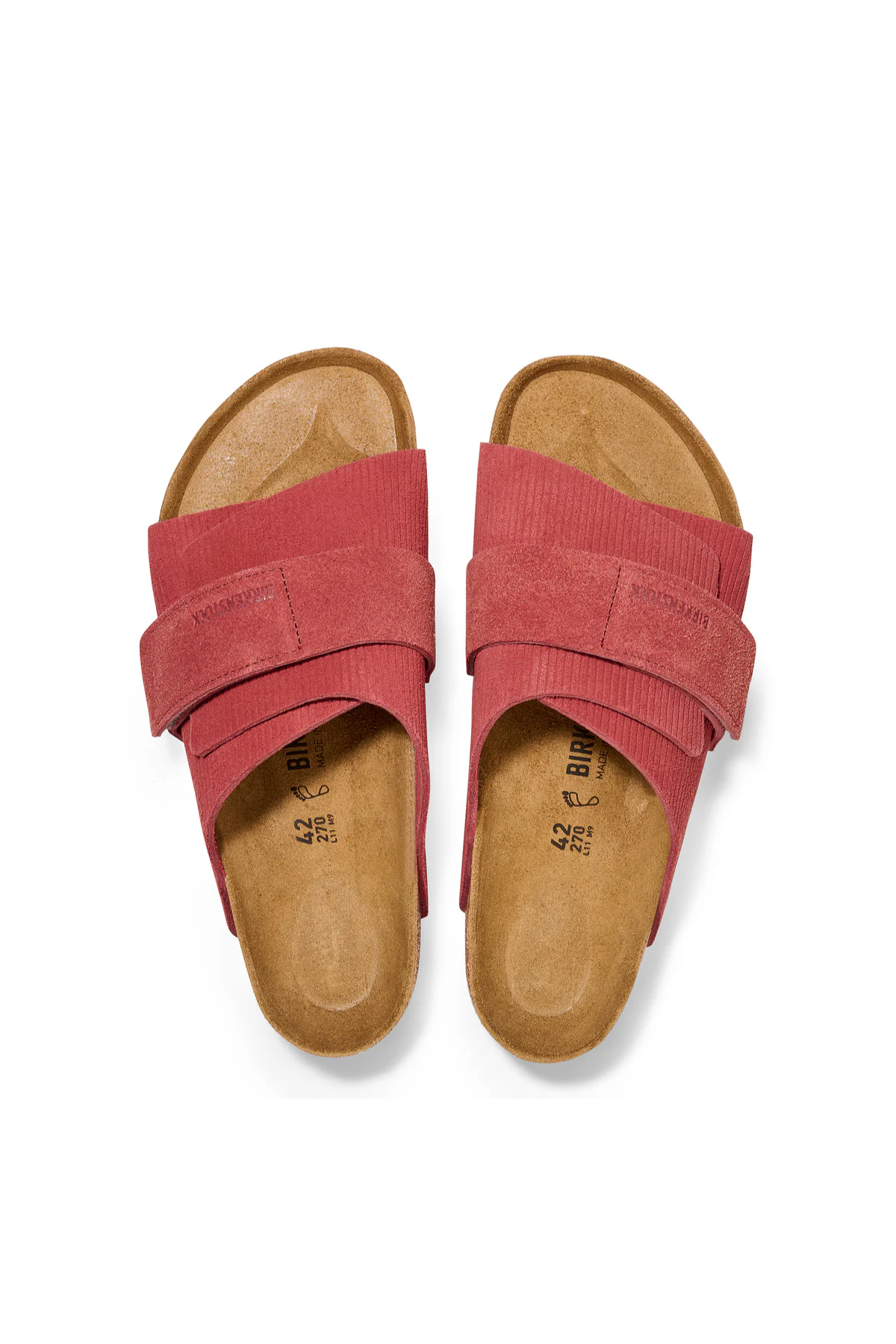Kyoto Corduroy Sienna Red Embossed Suede Narrow