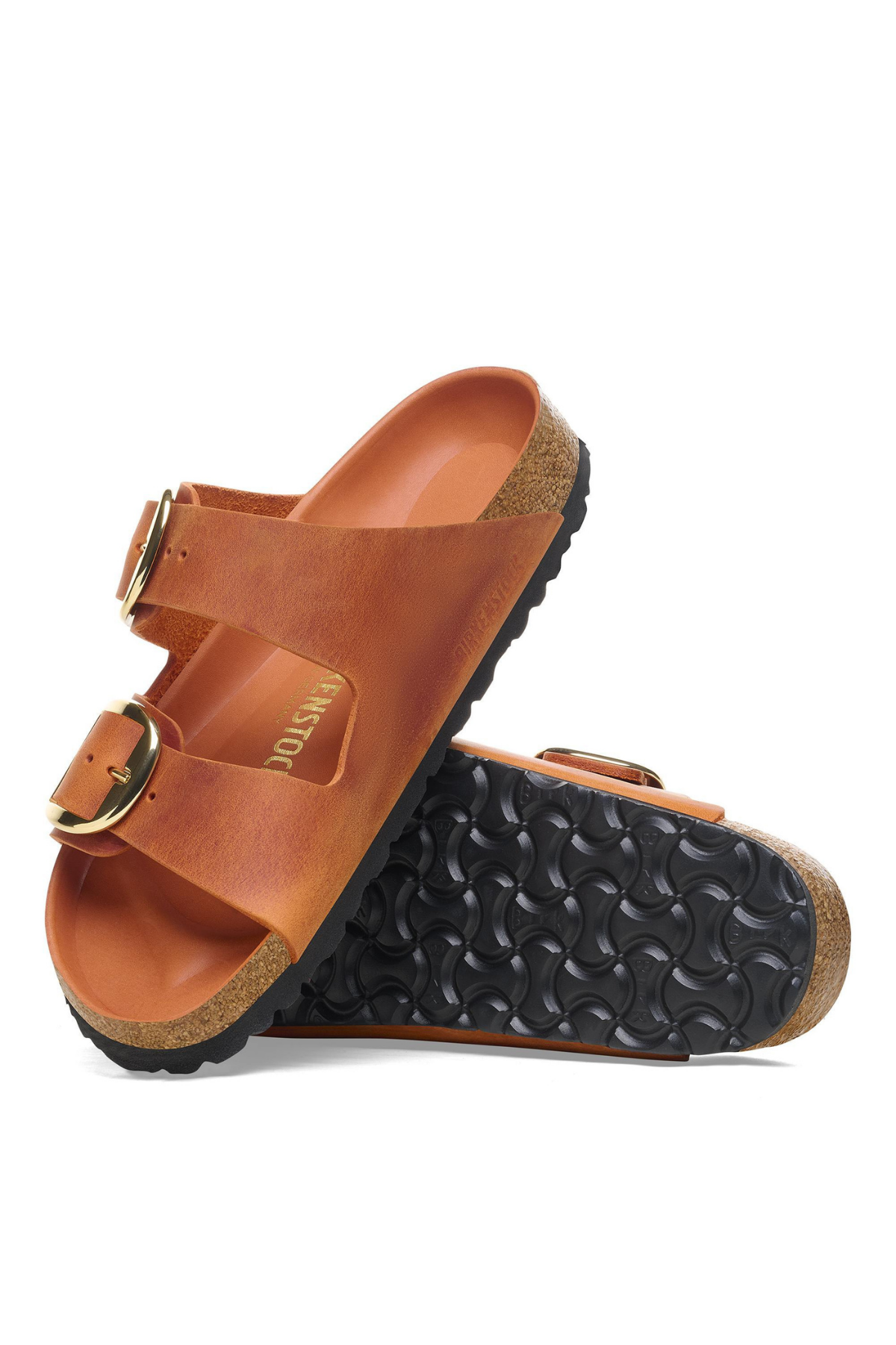 Arizona Big Buckle Burnt Orange Oiled Leather Narrow