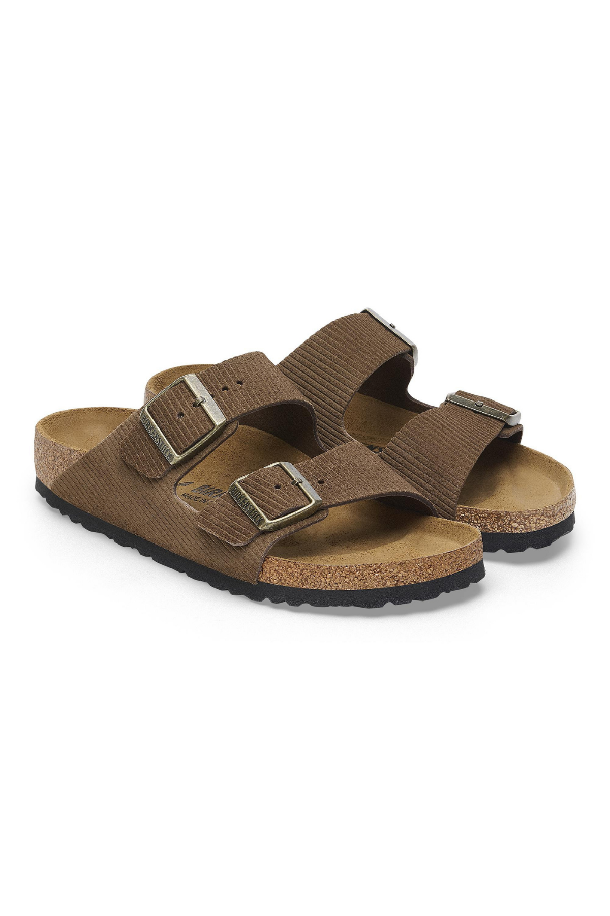 Arizona Corduroy Dark Tea Embossed Suede Leather Narrow
