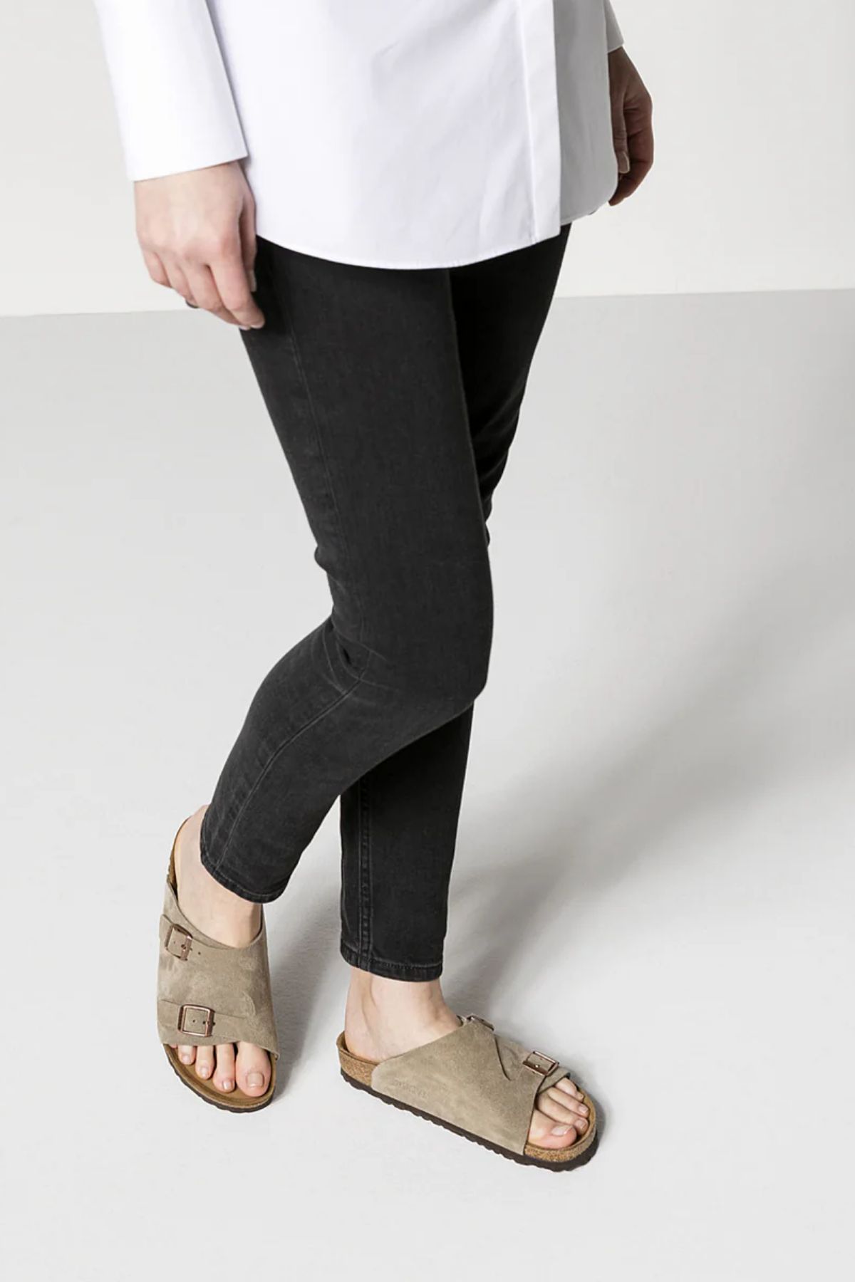 Zurich Taupe Suede Leather Narrow
