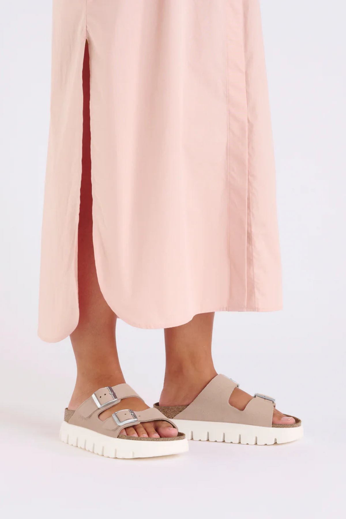 Birkenstock Arizona Chunky Light Rose Suede Leather Narrow