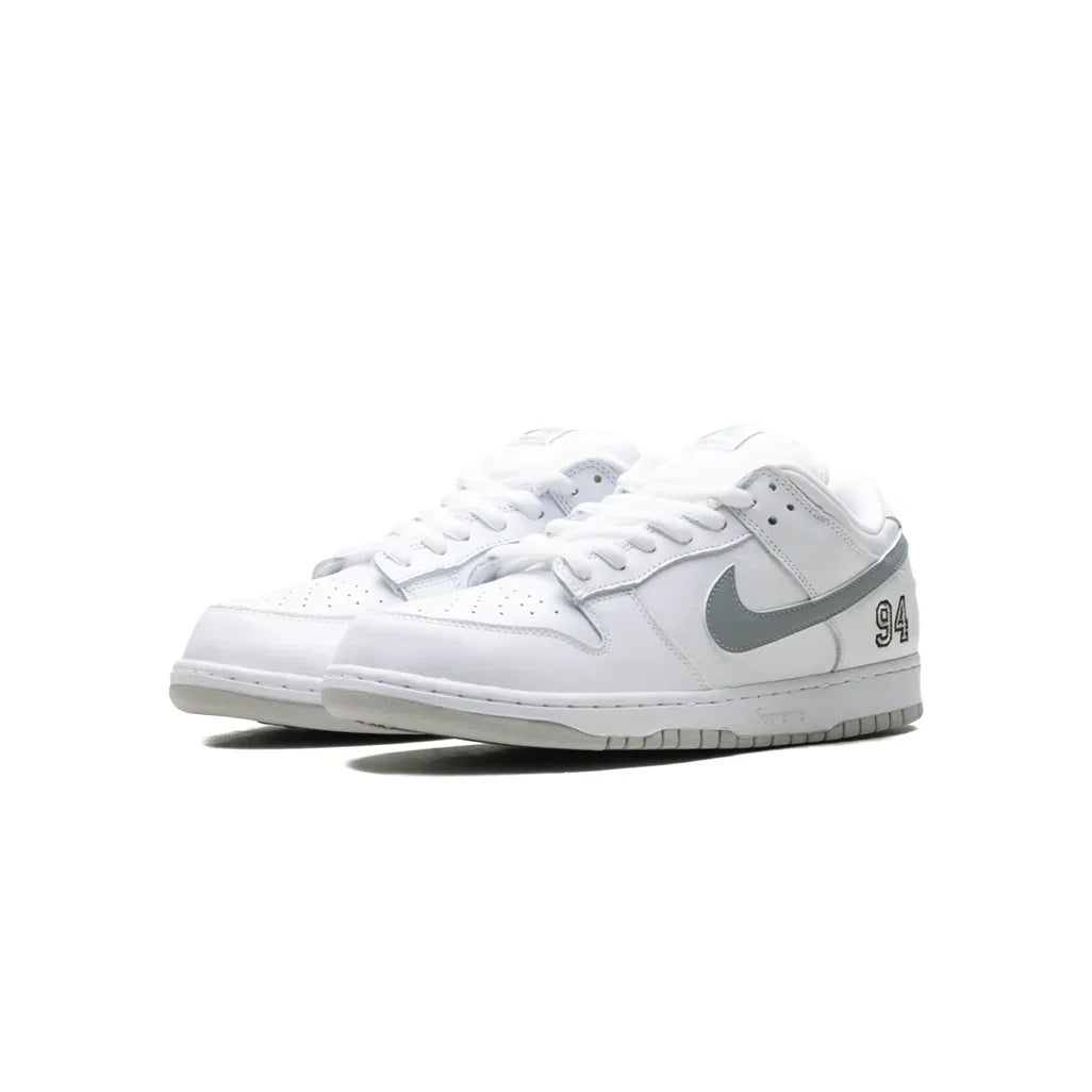 Nike SB Dunk Low Supreme 94 White Metallic Silver