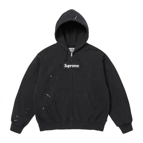 Supreme MM6 Maison Margiela Box Logo Zip Up Hooded Sweatshirt Black