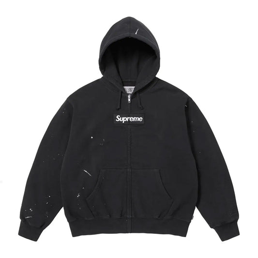 Supreme MM6 Maison Margiela Box Logo Zip Up Hooded Sweatshirt Black
