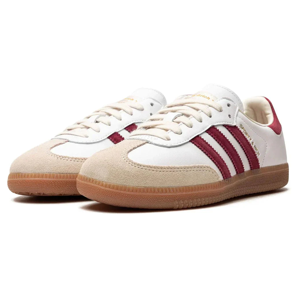 Samba Sporty & Rich 'White Collegiate Burgundy'