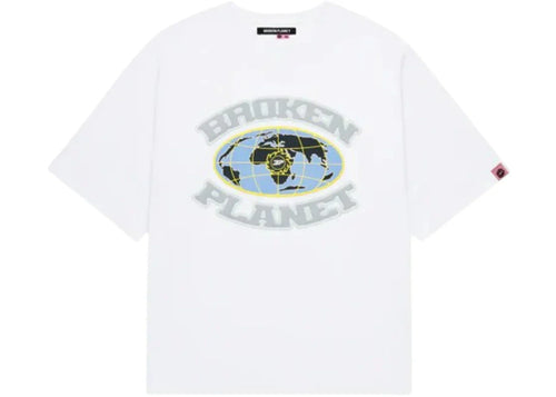 Broken Planet Market Grid T Shirt Snow White