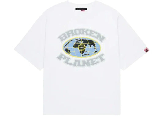 Broken Planet Market Grid T Shirt Snow White