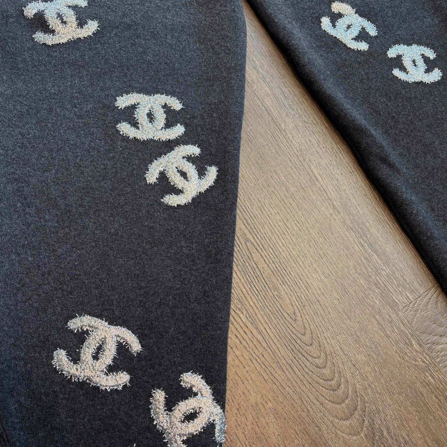 Chanel Grey Monogram Knit Sweatpants