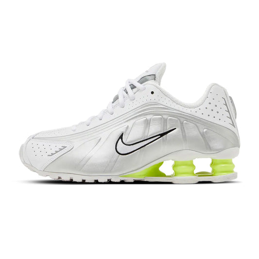 Nike Shox R4 White Metallic Silver Volt (Women's)