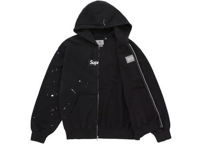 Supreme MM6 Maison Margiela Box Logo Zip Up Hooded Sweatshirt Black